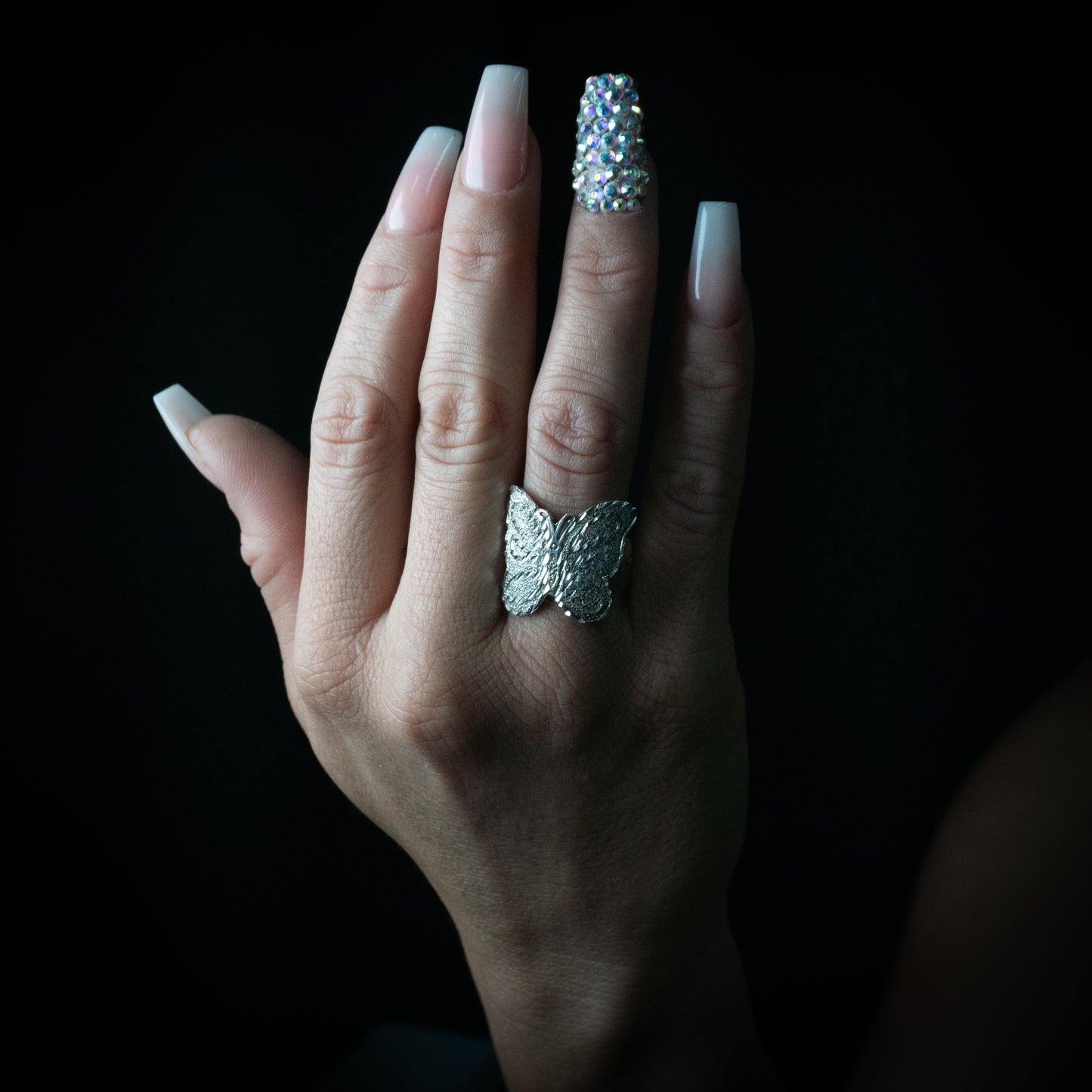 Anillo mariposa de plata