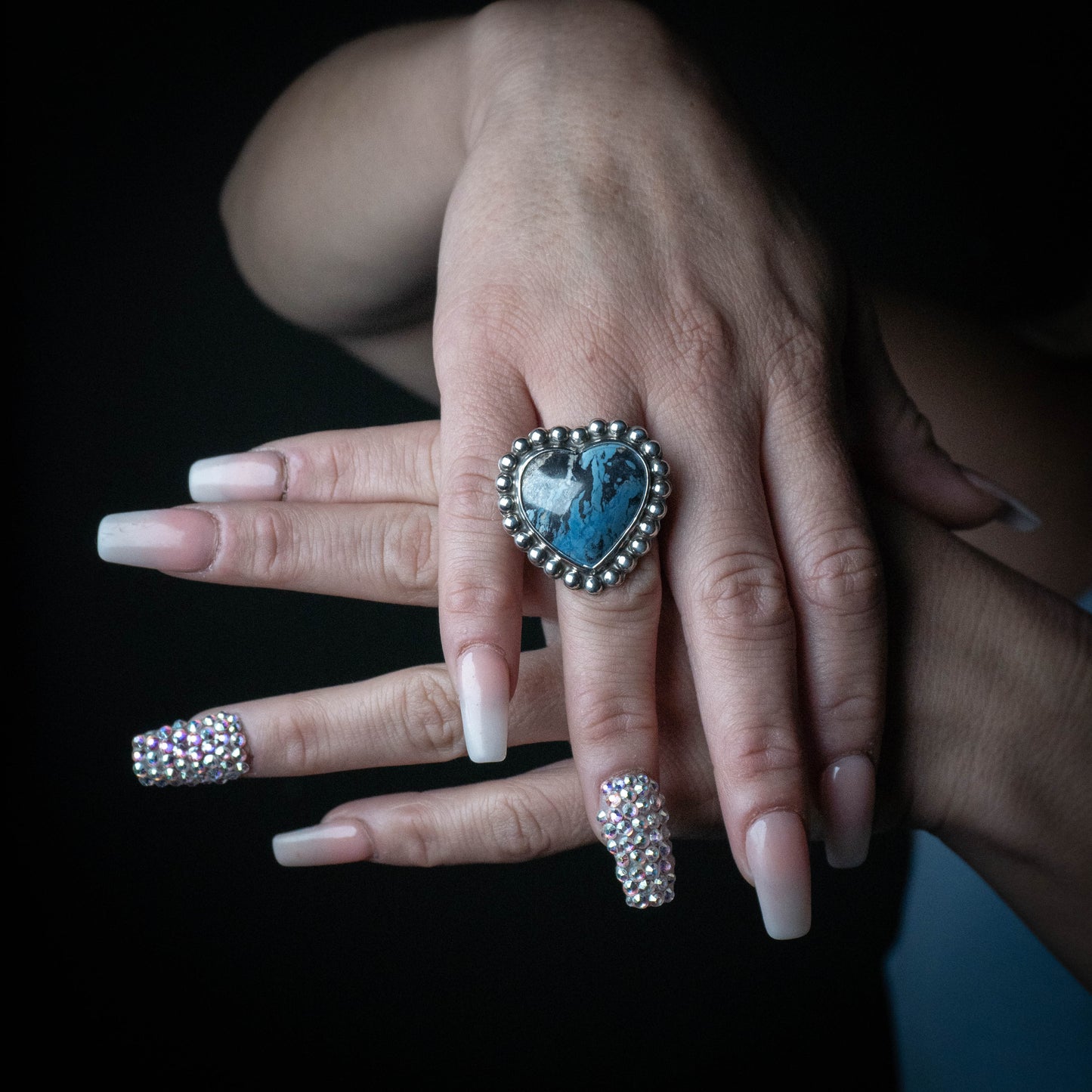 Anillo de corazón de cielo