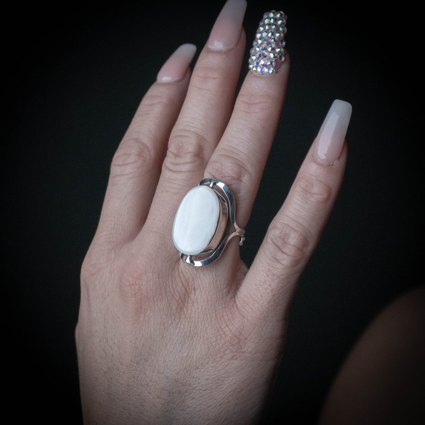 Anillo celeste de cuarzo