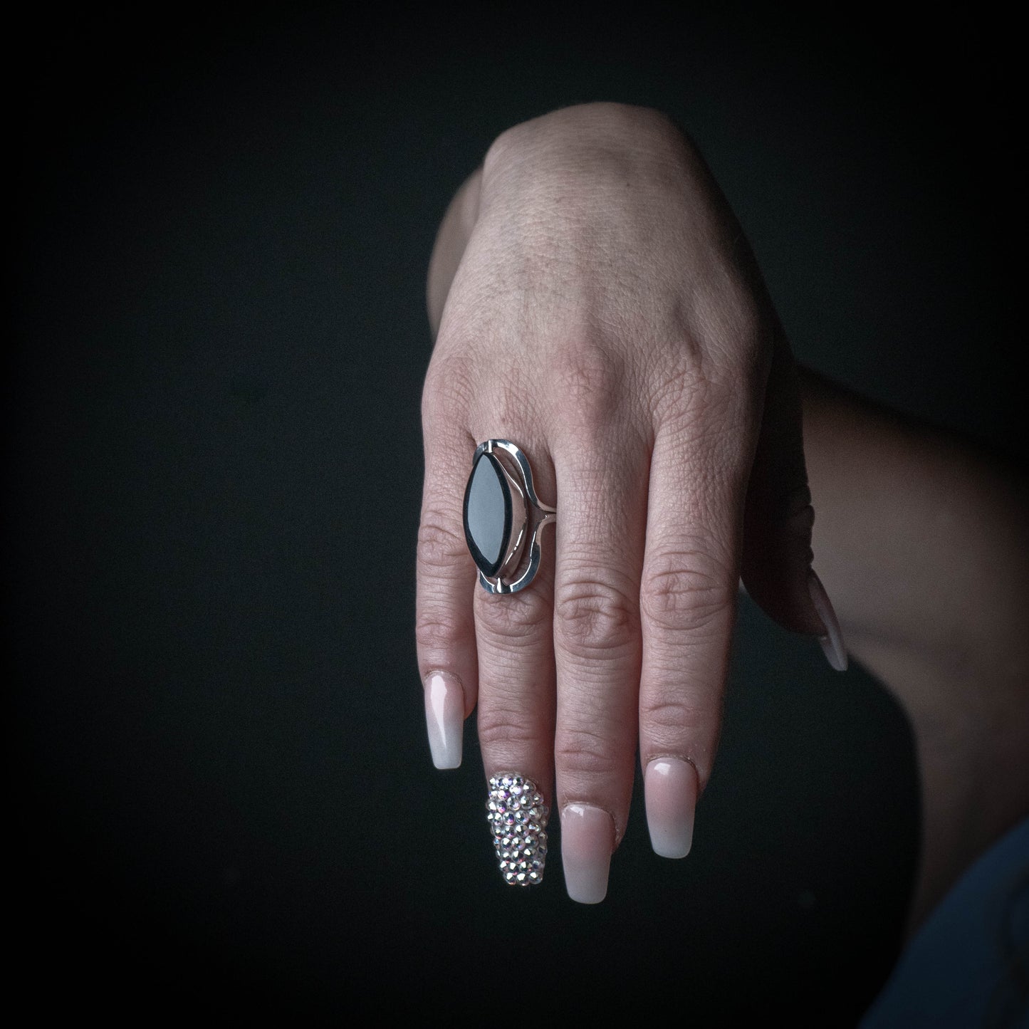 Anillo ojo de obsidiana