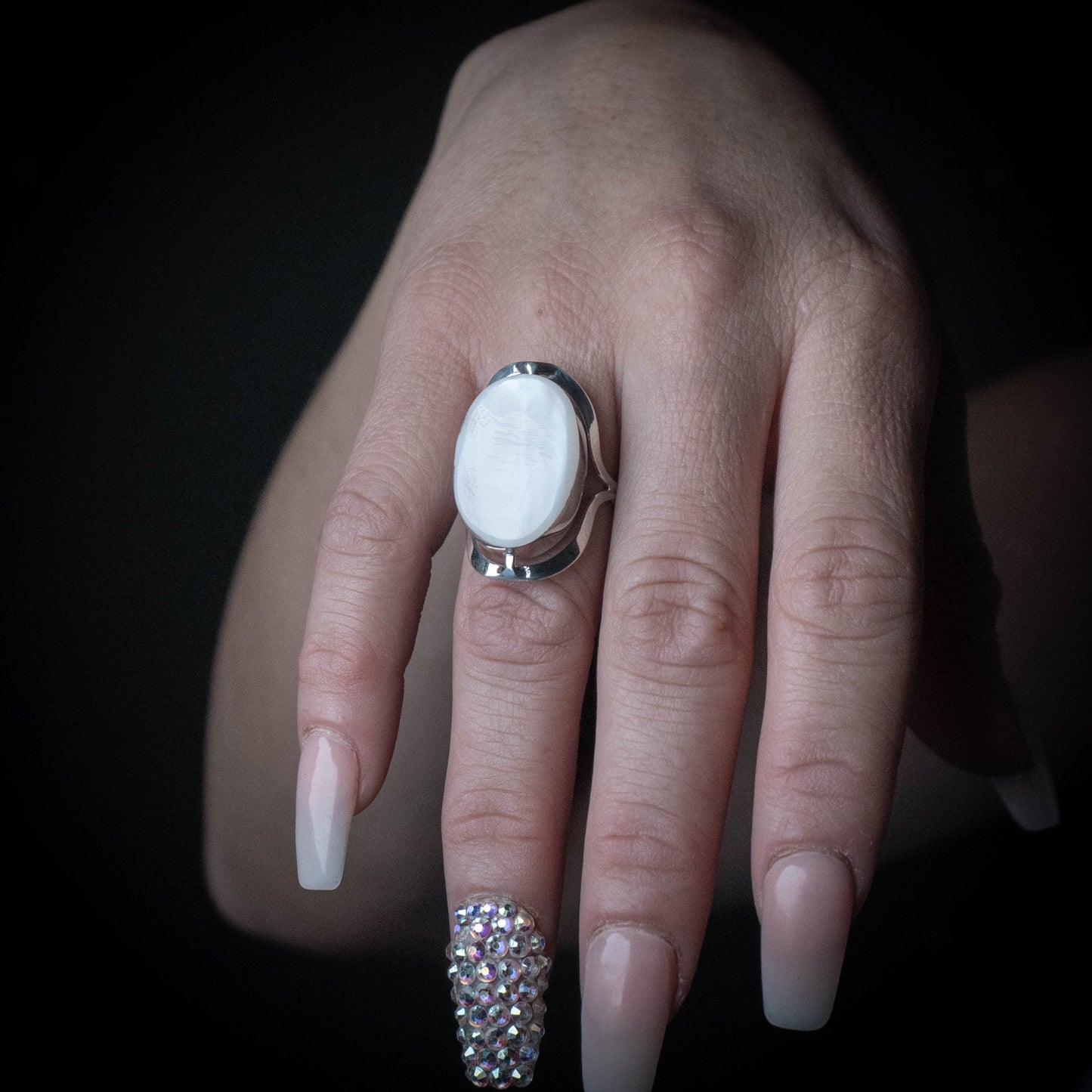 Anillo celeste de cuarzo